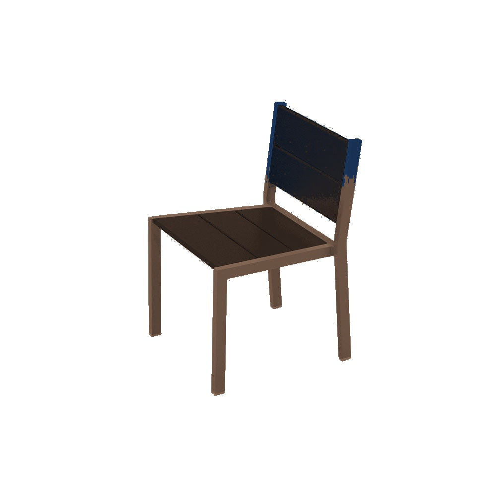 2308 Urban Dining Chair — Seat S48 Cobalt Blue — Frame S45 Brown — digitally rendered color preview