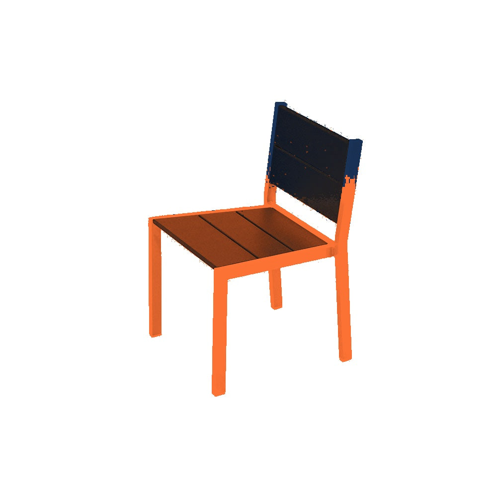 2308 Urban Dining Chair — Seat S48 Cobalt Blue — Frame S3 Orange — digitally rendered color preview