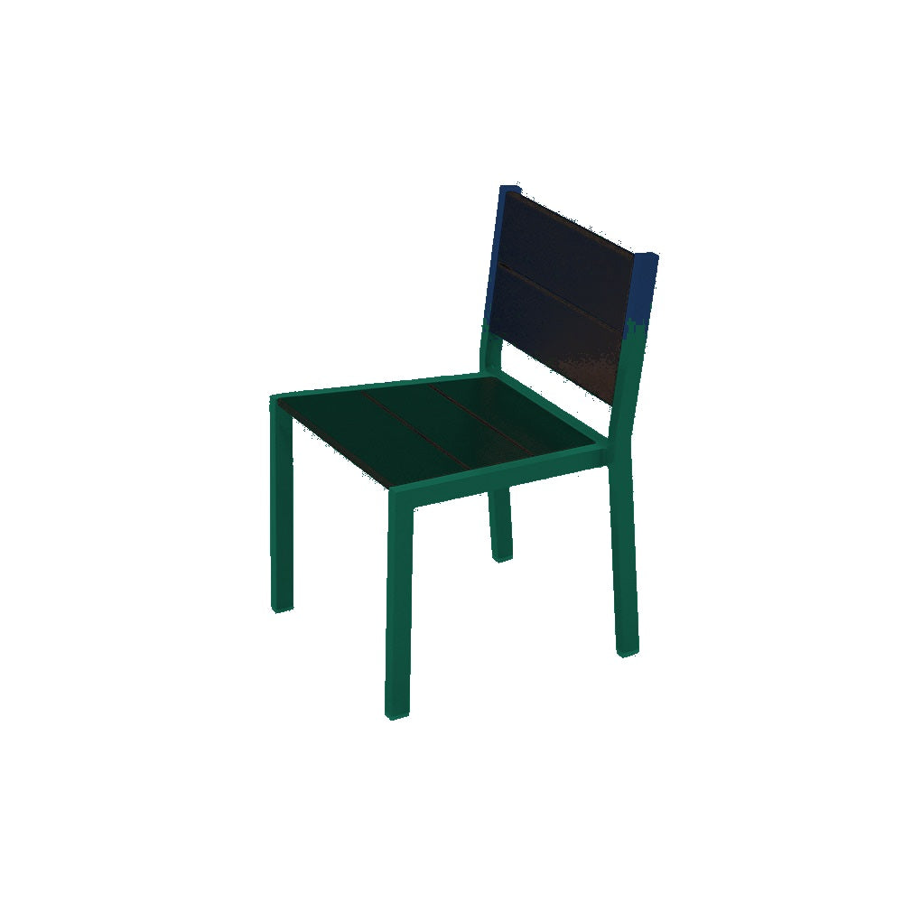 2308 Urban Dining Chair — Seat S48 Cobalt Blue — Frame S29 Green — digitally rendered color preview