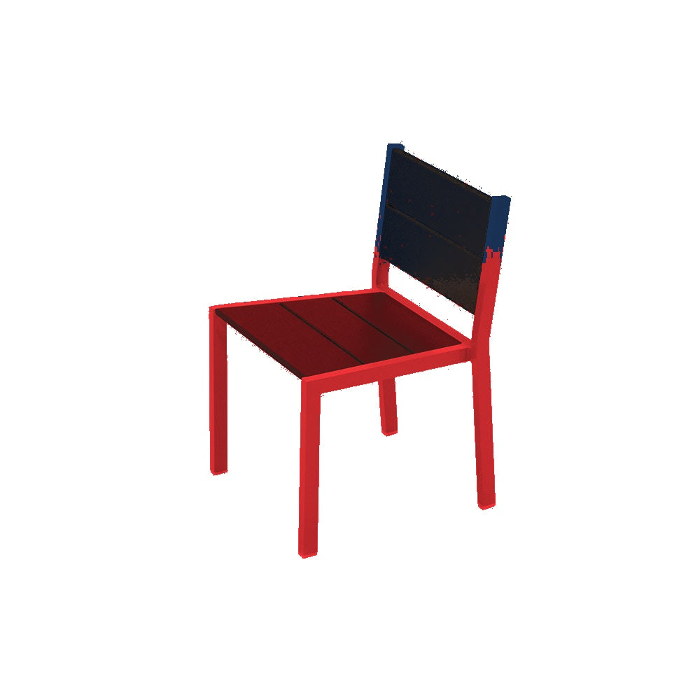 2308 Urban Dining Chair — Seat S48 Cobalt Blue — Frame 2 Red — digitally rendered color preview