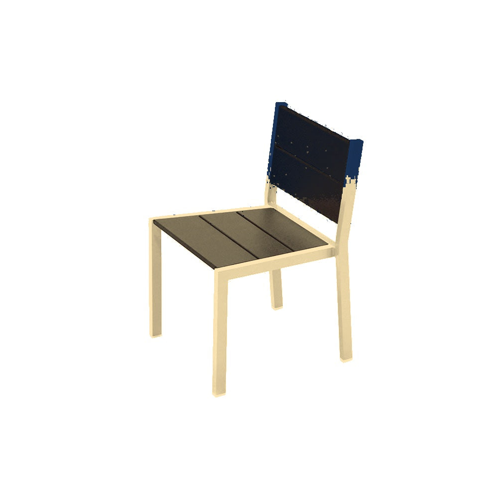 2308 Urban Dining Chair — Seat S48 Cobalt Blue — Frame 7 Sand — digitally rendered color preview