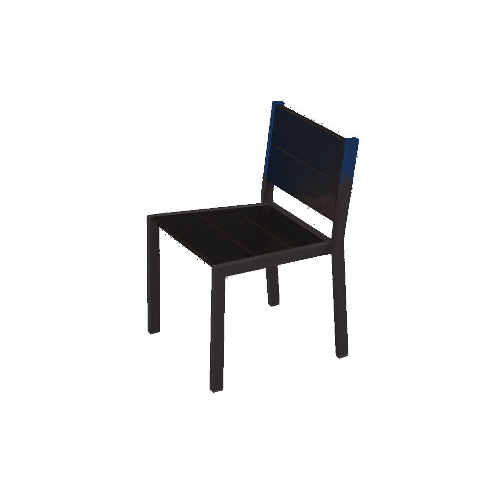 2308 Urban Dining Chair — Seat S48 Cobalt Blue — Frame 8 Black — digitally rendered color preview