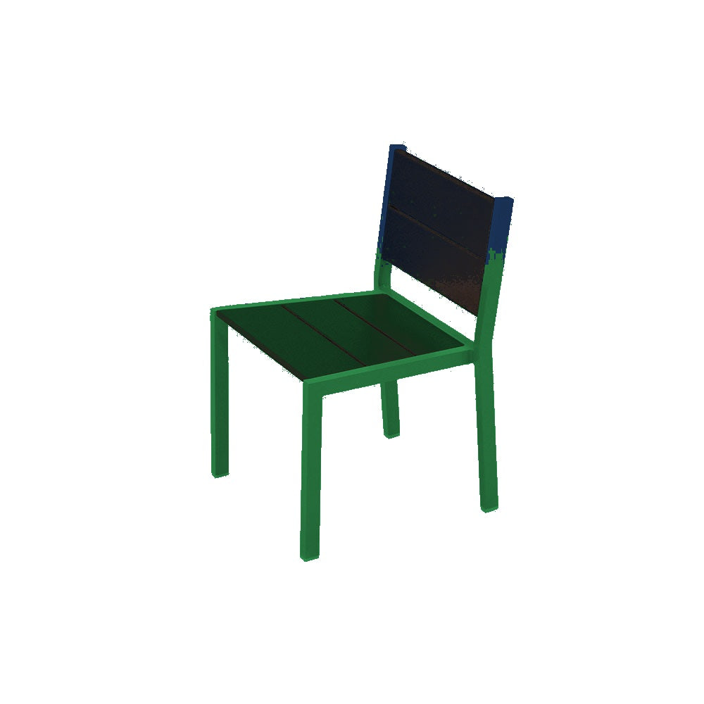 2308 Urban Dining Chair — Seat S48 Cobalt Blue — Frame 69 Emerald — digitally rendered color preview