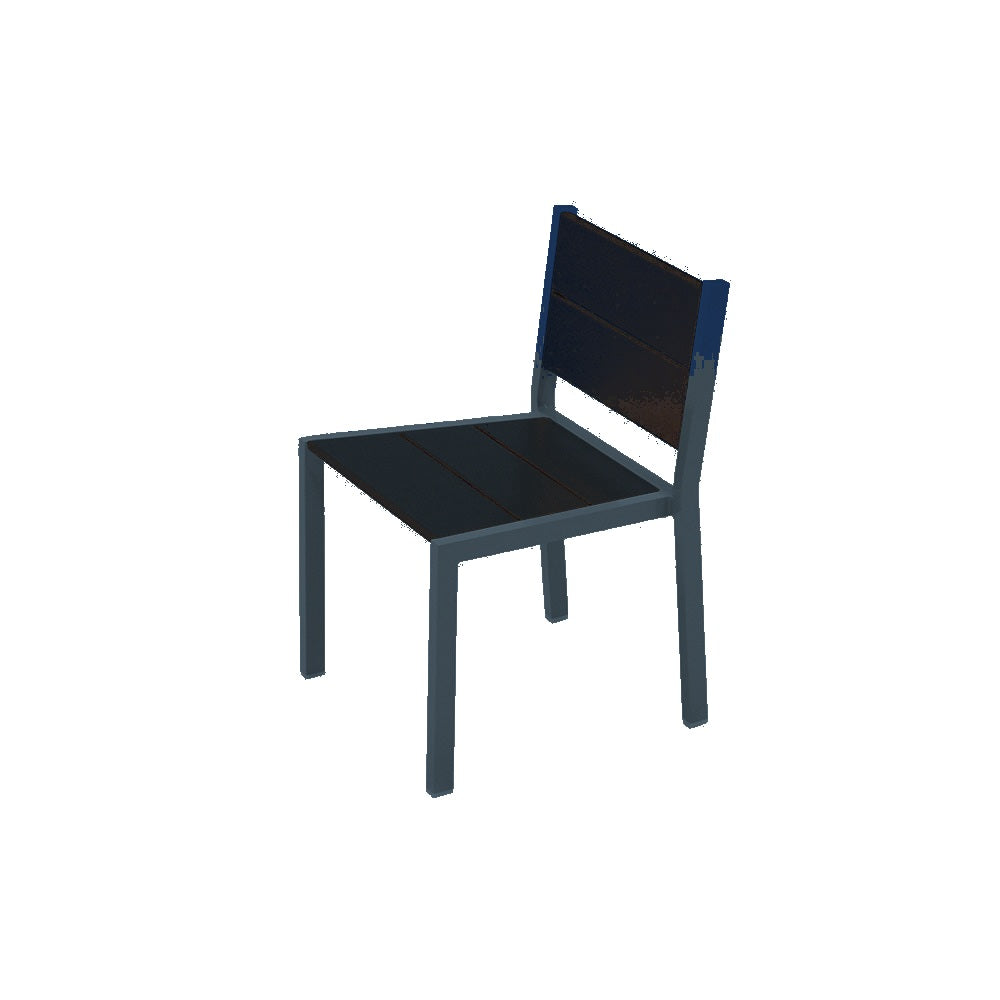 2308 Urban Dining Chair — Seat S48 Cobalt Blue — Frame 126 Charcoal — digitally rendered color preview