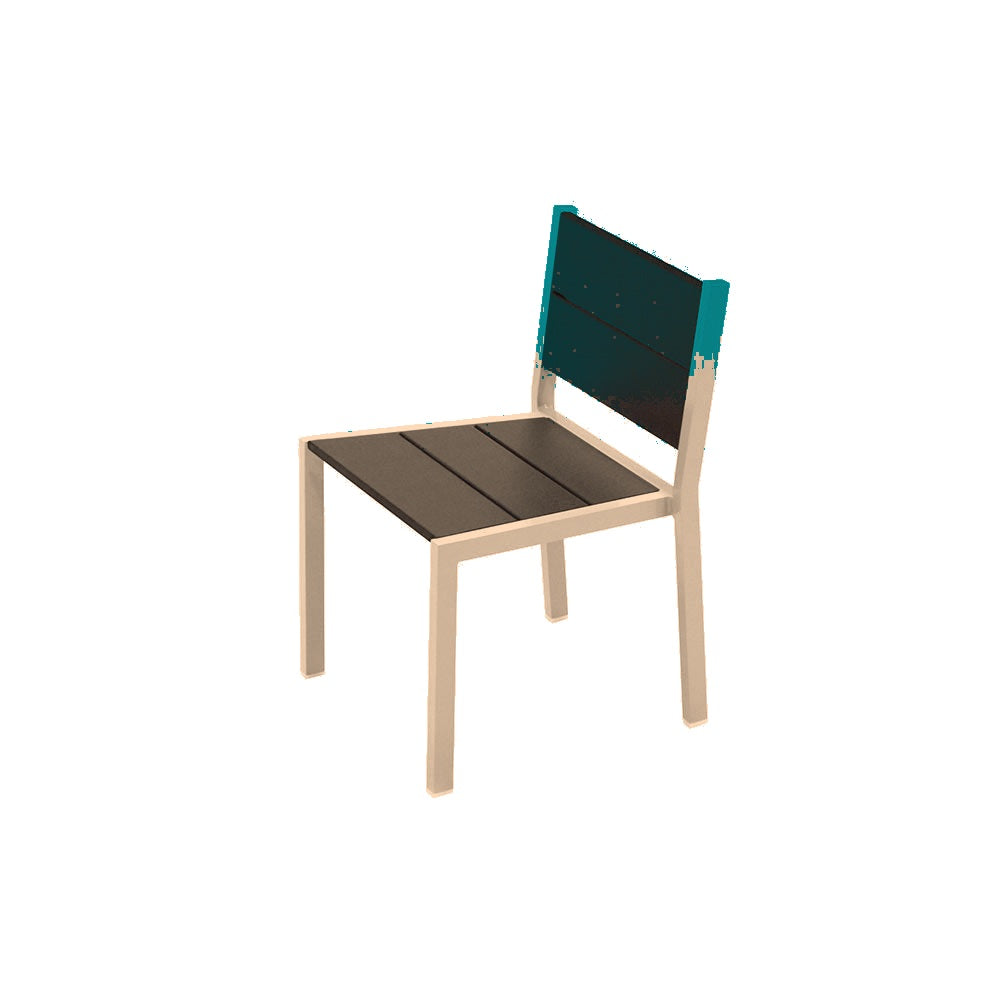 2308 Urban Dining Chair — Seat S8 Teal — Frame S44 Putty — digitally rendered color preview