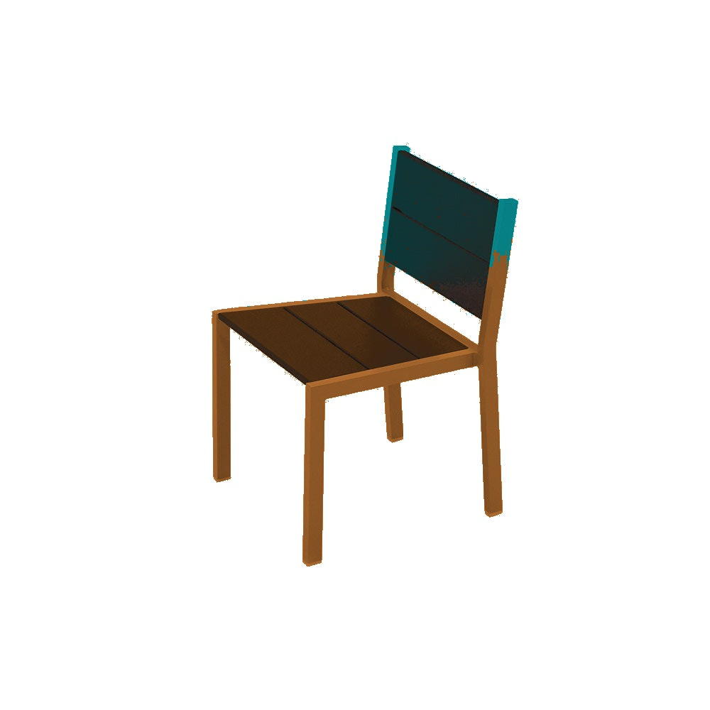 2308 Urban Dining Chair — Seat S8 Teal — Frame S14 Clay — digitally rendered color preview