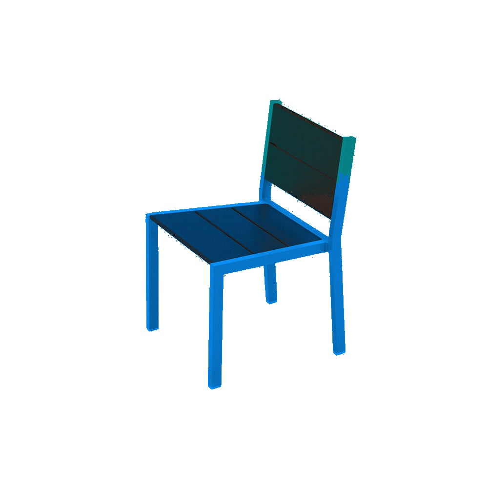2308 Urban Dining Chair — Seat S8 Teal — Frame S7 Sky Blue — digitally rendered color preview