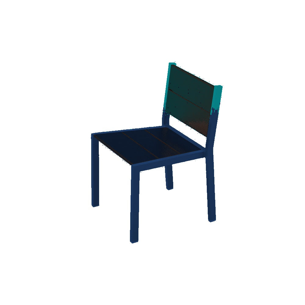 2308 Urban Dining Chair — Seat S8 Teal — Frame S48 Cobalt Blue — digitally rendered color preview
