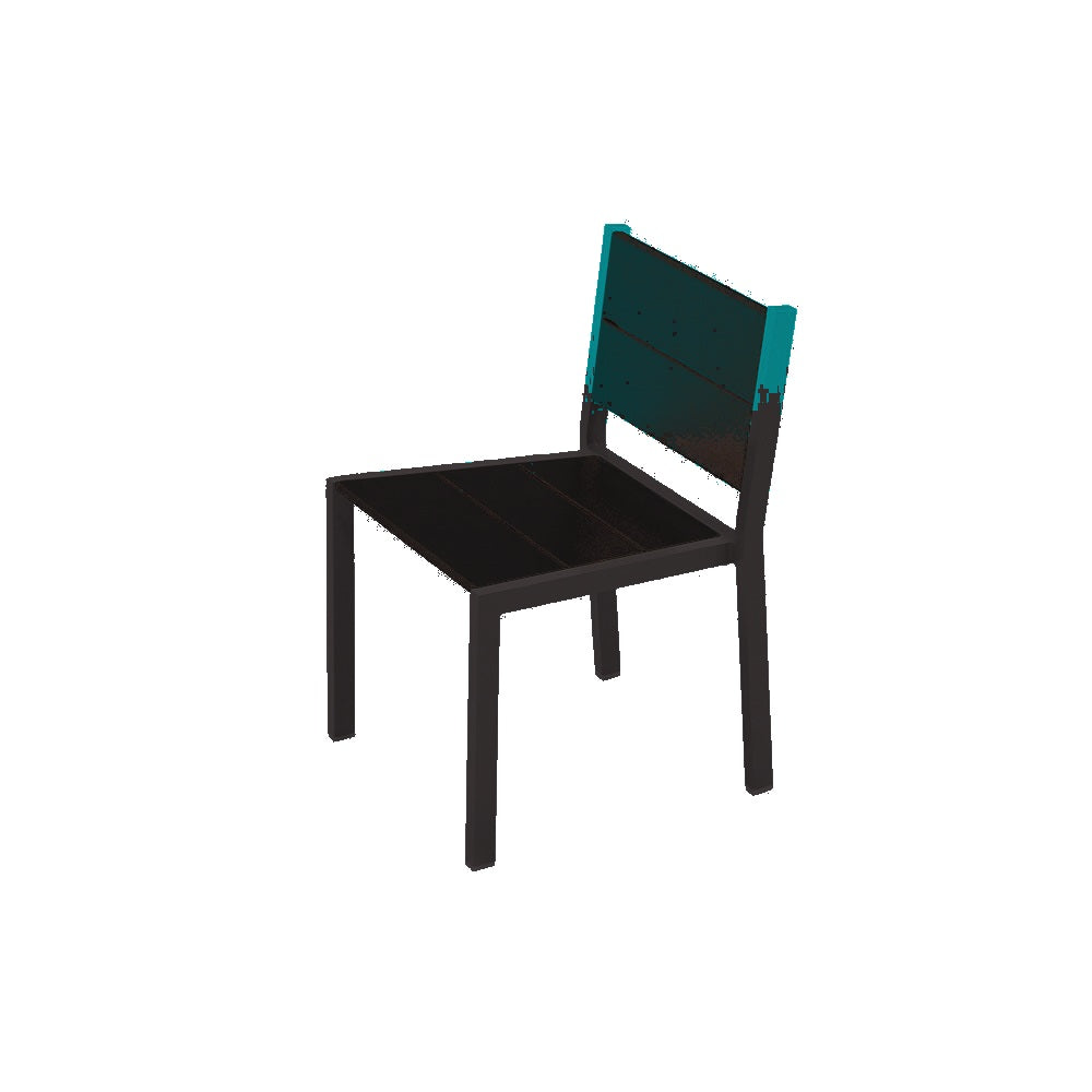 2308 Urban Dining Chair — Seat S8 Teal — Frame 8 Black — digitally rendered color preview