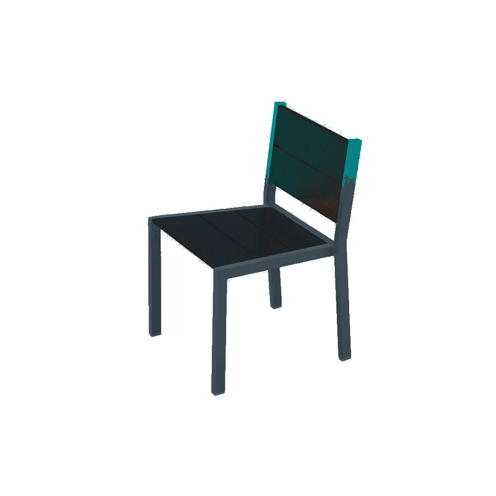 2308 Urban Dining Chair — Seat S8 Teal — Frame 126 Charcoal — digitally rendered color preview