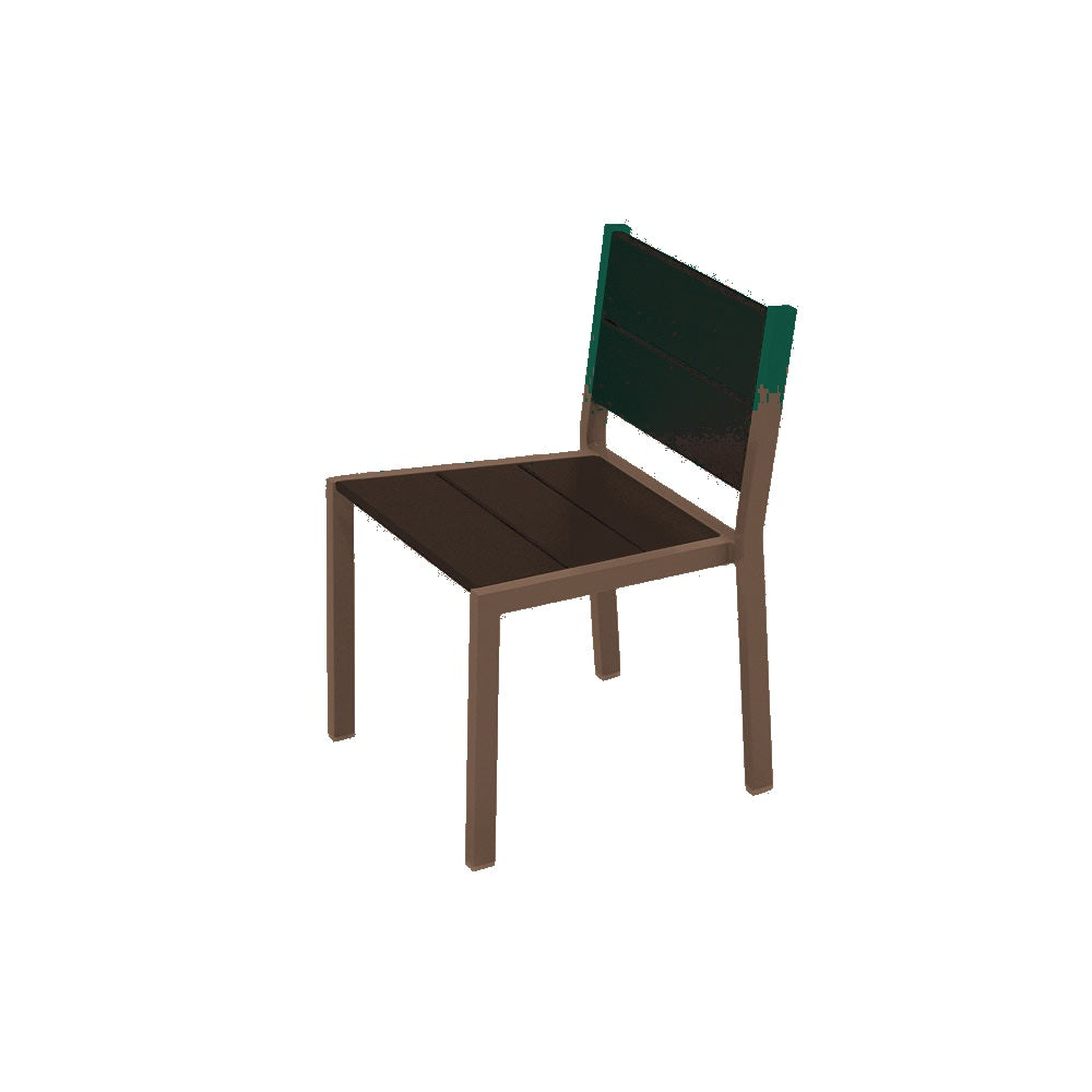 2308 Urban Dining Chair — Seat S29 Green — Frame S45 Brown — digitally rendered color preview