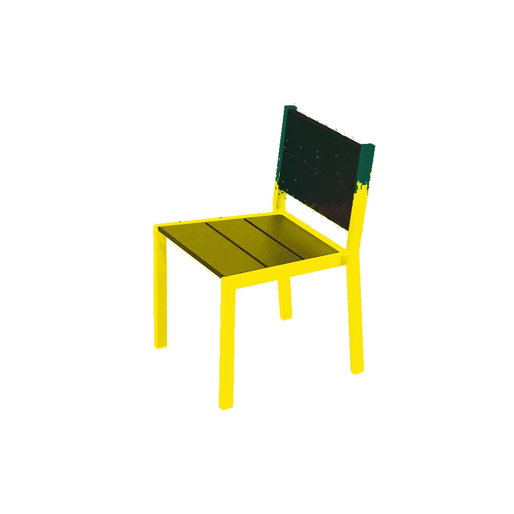 2308 Urban Dining Chair — Seat S29 Green — Frame S1 Yellow — digitally rendered color preview