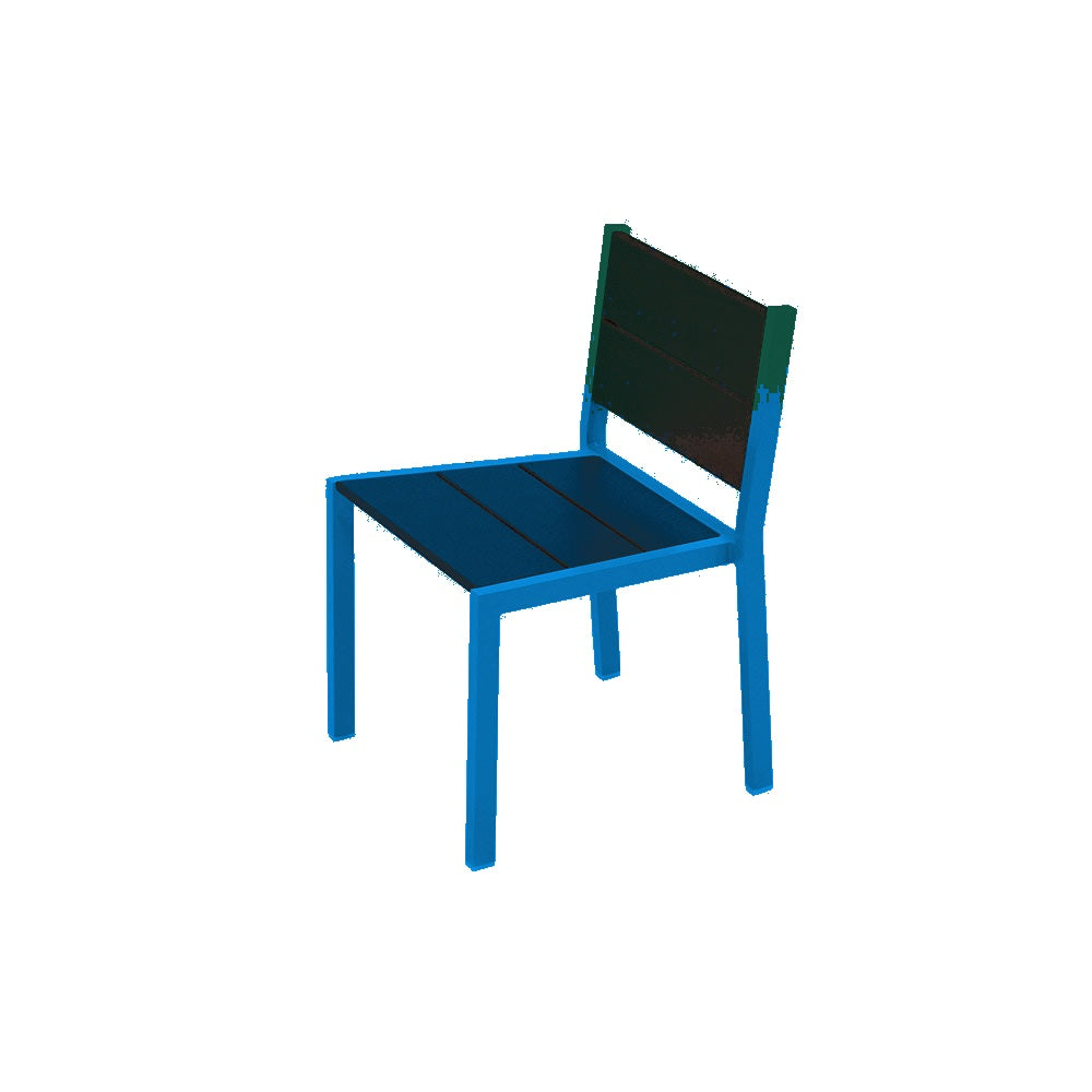 2308 Urban Dining Chair — Seat S29 Green — Frame 0 Blue — digitally rendered color preview