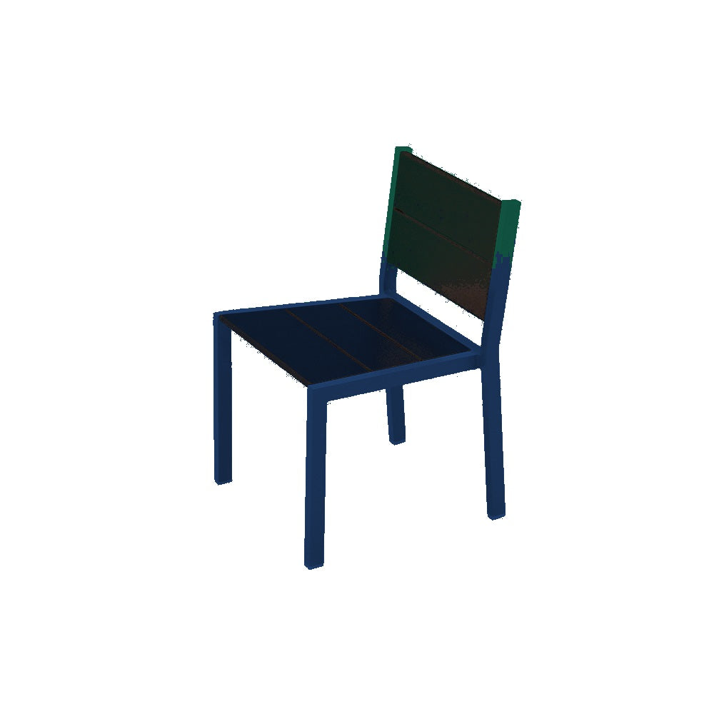 2308 Urban Dining Chair — Seat S29 Green — Frame S48 Cobalt Blue — digitally rendered color preview