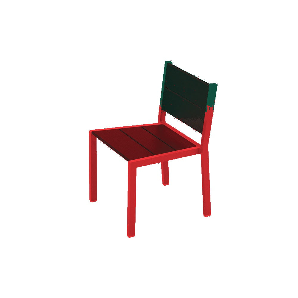 2308 Urban Dining Chair — Seat S29 Green — Frame 2 Red — digitally rendered color preview