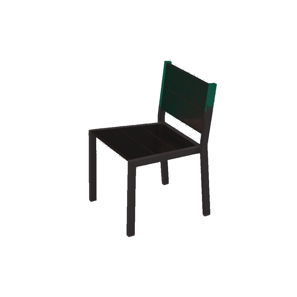 2308 Urban Dining Chair — Seat S29 Green — Frame 8 Black — digitally rendered color preview