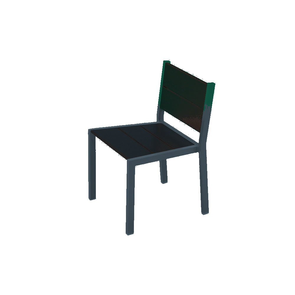 2308 Urban Dining Chair — Seat S29 Green — Frame 126 Charcoal — digitally rendered color preview