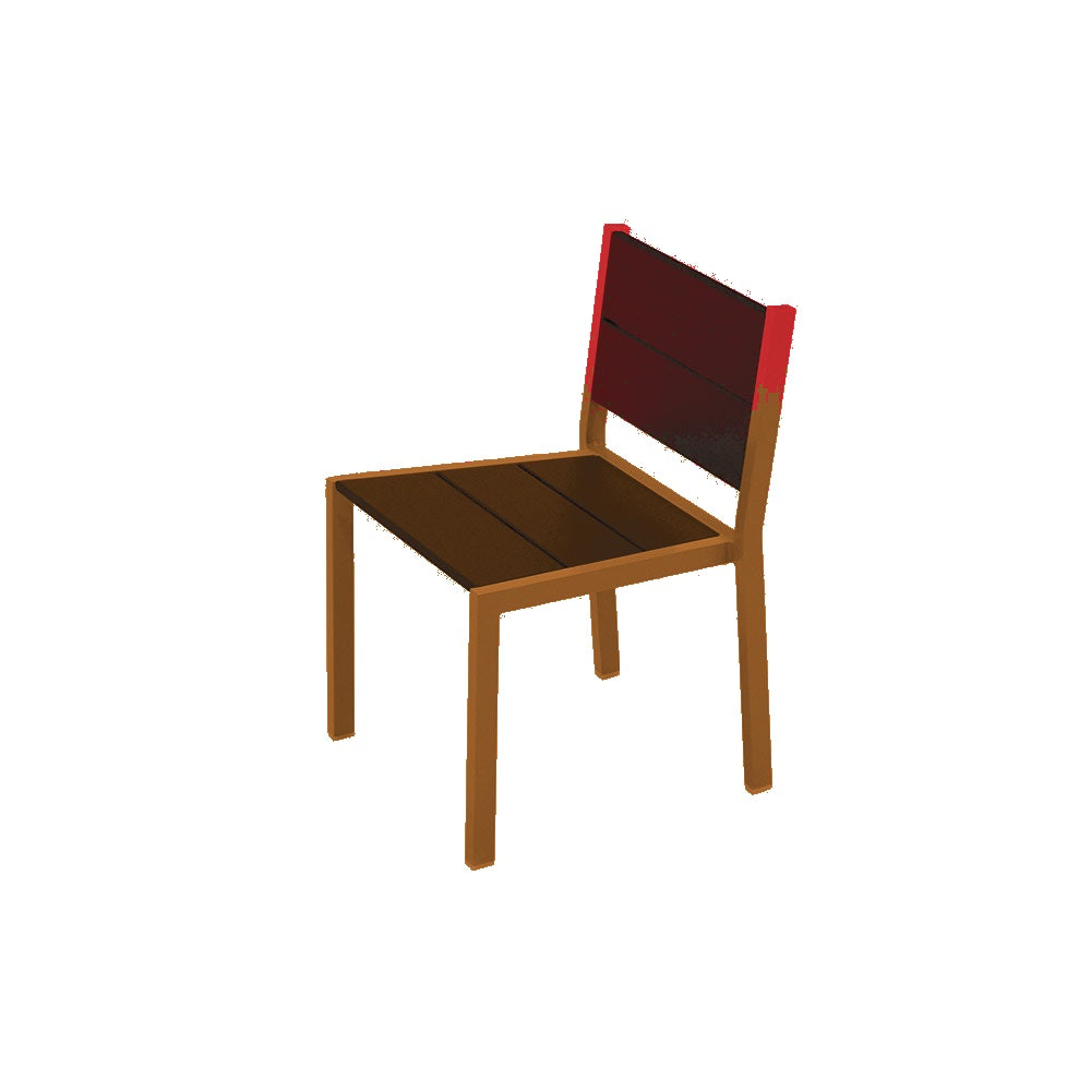 2308 Urban Dining Chair — Seat 2 Red — Frame S14 Clay — digitally rendered color preview