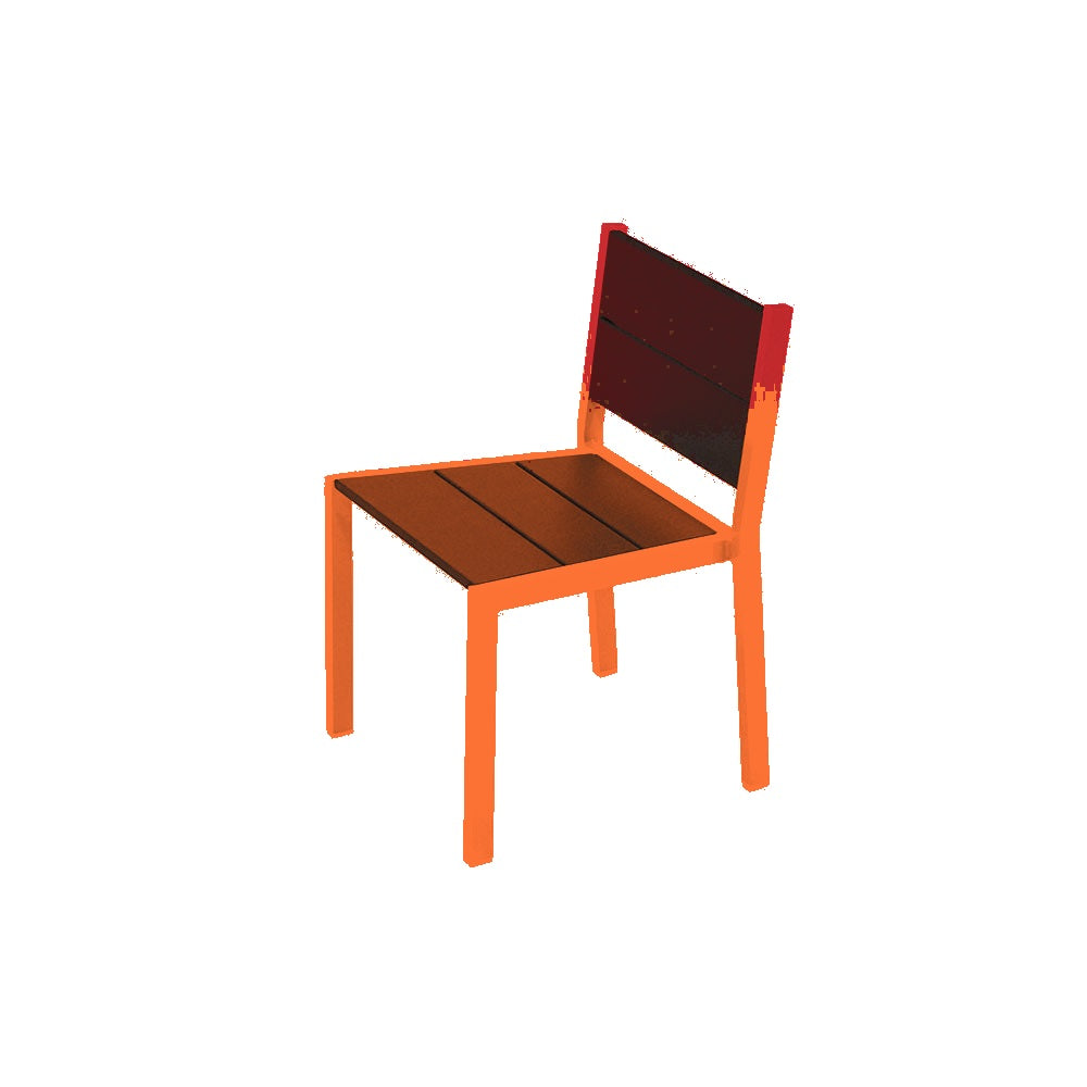 2308 Urban Dining Chair — Seat 2 Red — Frame S3 Orange — digitally rendered color preview