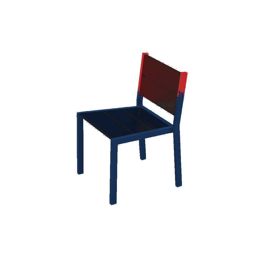 2308 Urban Dining Chair — Seat 2 Red — Frame S48 Cobalt Blue — digitally rendered color preview