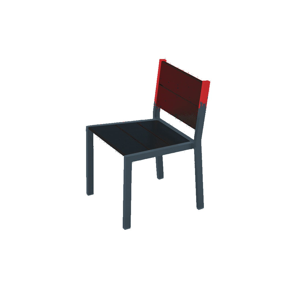 2308 Urban Dining Chair — Seat 2 Red — Frame 126 Charcoal — digitally rendered color preview