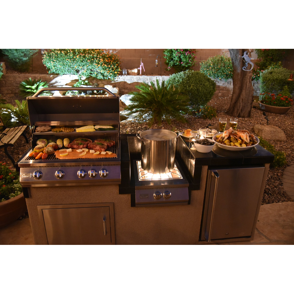 Professional Built-in Power Burner with Led Lights and Removable Grate for Wok | MPB fit frame 1000x1000