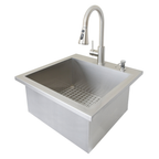 Built-In 20x20 Outdoor Bar Sink | MPB fit frame 1000x1000