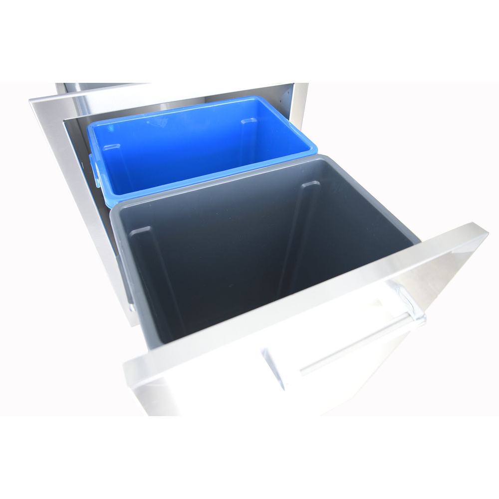 Outdoor Kitchen Stainless Steel Dual Trash/Propane Pull-Out | MPB fit frame 1000x1000