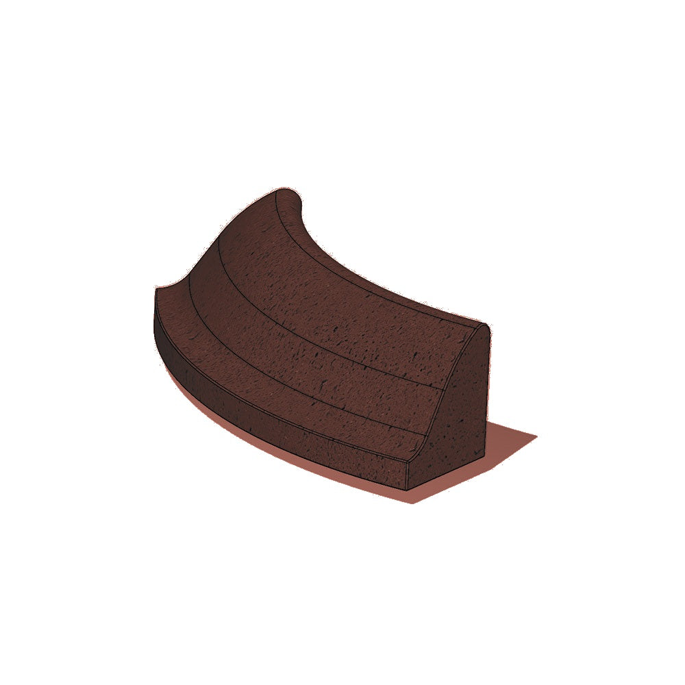 ZB.RP.01 Round Concrete Planter — Acid Wash — A24 Brick Red — digitally rendered color preview