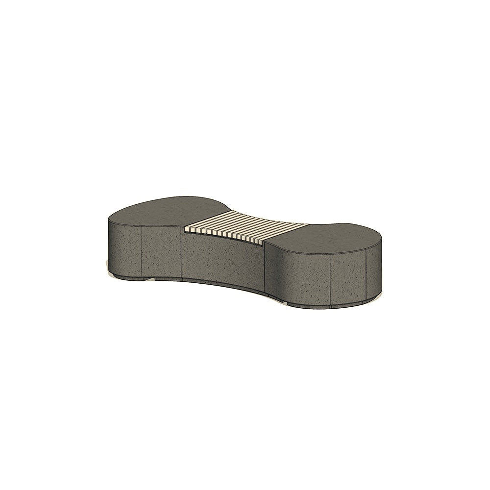ZB.TE.01 Telephone Bench — Acid Wash — A20 White — digitally rendered color preview
