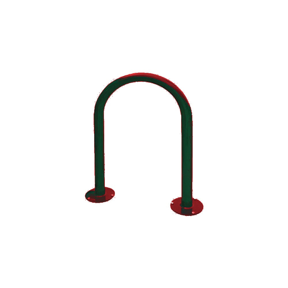 MF9006 Surface Mount U Style Bike Rack — Metal Powder Coat — 2 Red — digitally rendered color preview