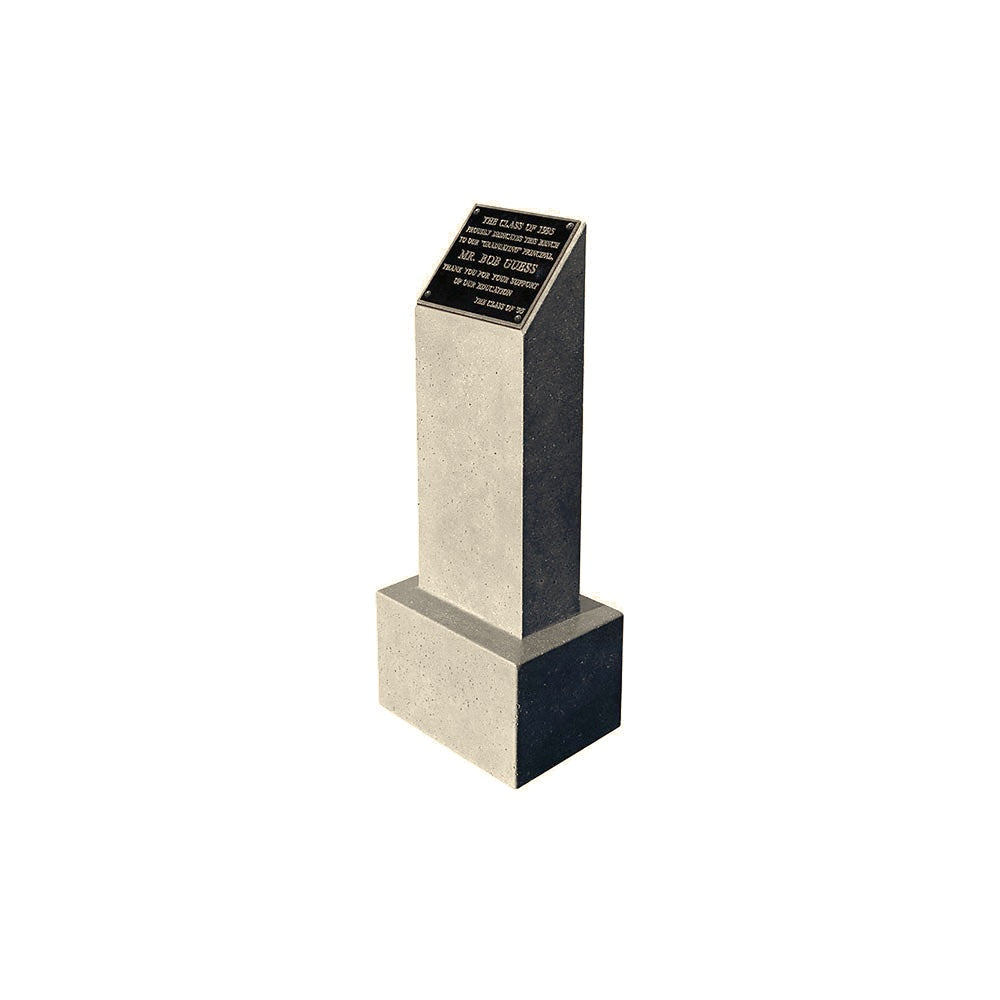 TF6026 Concrete Monument Bollard — Weatherstone — W20 White — digitally rendered color preview