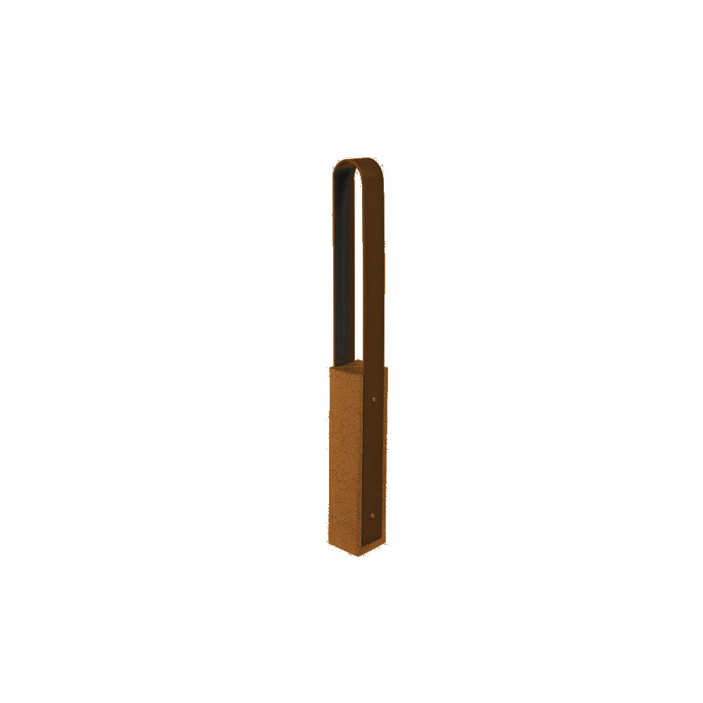 DF6515 Collaboration Vault Bike Bollard - Medium/Rounded — Metal Powder Coat — S14 Clay — digitally rendered color preview