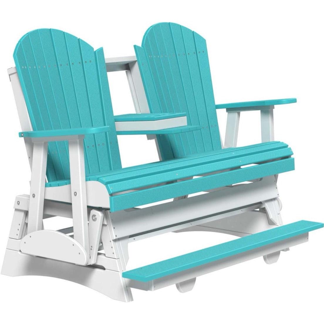 LuxCraft 5' Poly Adirondack Balcony Glider with Center Console