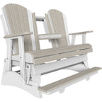 LuxCraft 5' Adirondack Balcony Glider (5APBAG) - 5APBAGBIW 5' Adirondack Balcony Glider (Birch & White)