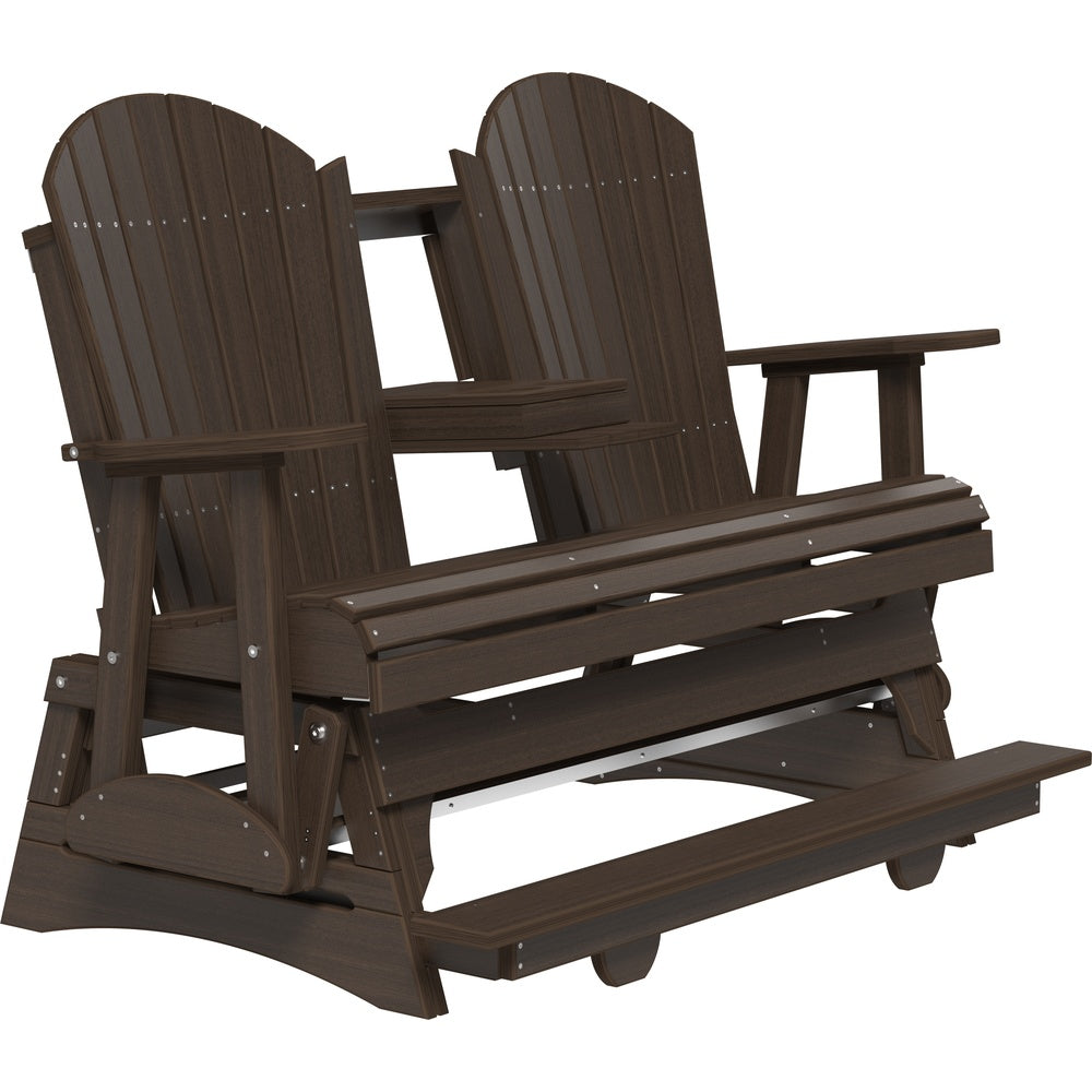 LuxCraft 5' Adirondack Balcony Glider (5APBAG) - 5APBAGBZW 5' Adirondack Poly Balcony Glider (Brazilian Walnut)
