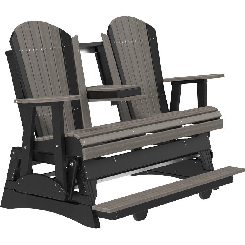 LuxCraft 5' Poly Adirondack Balcony Glider with Center Console
