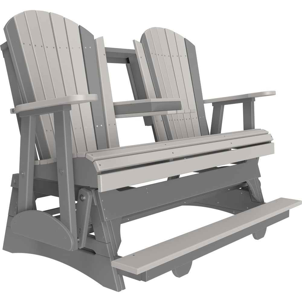 LuxCraft 5' Adirondack Balcony Glider (5APBAG) - 5APBAGDGS 5' Adirondack Balcony Glider (Dove Gray & Slate)