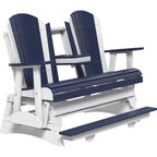 LuxCraft 5' Adirondack Balcony Glider (5APBAG) - 5APBAGPBW 5' Adirondack Poly Balcony Glider (Patriot Blue & White)