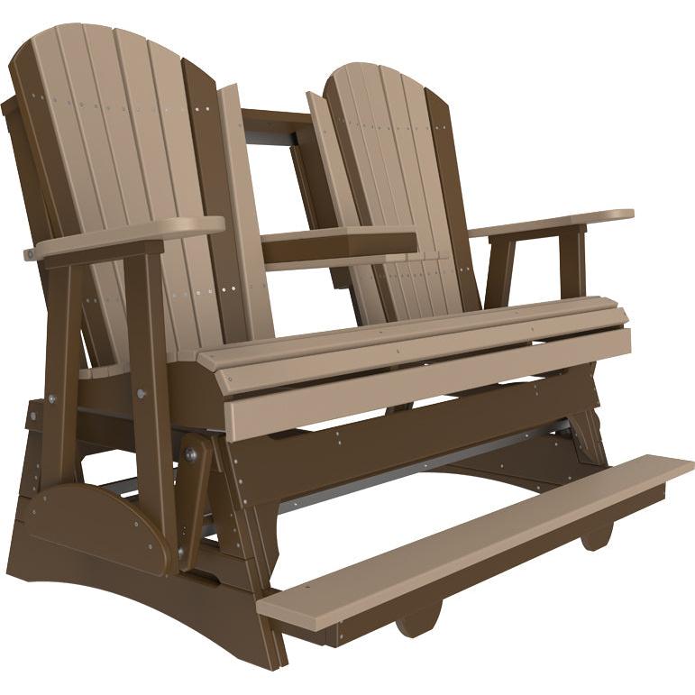 LuxCraft 5' Poly Adirondack Balcony Glider with Center Console