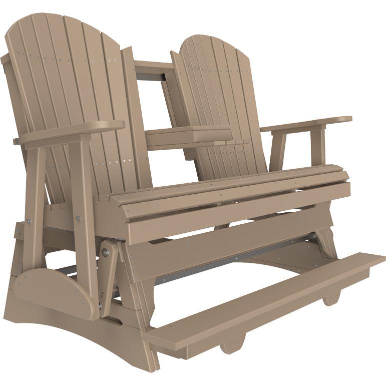 LuxCraft 5' Poly Adirondack Balcony Glider with Center Console