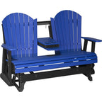 LuxCraft 5' Adirondack Glider (5APG) - 5APGBB 5' Adirondack Poly Glider (Blue & Black)