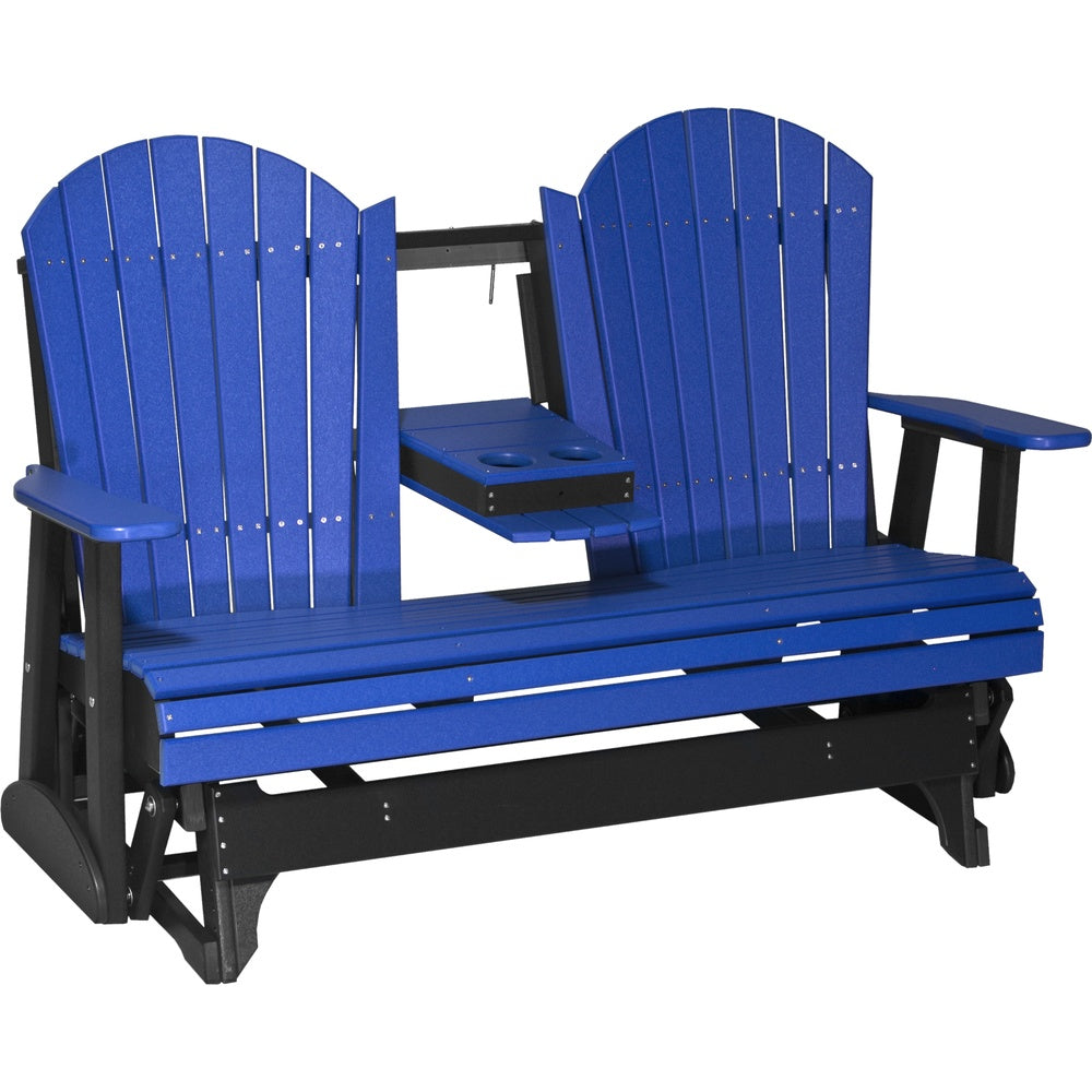 LuxCraft 5' Adirondack Glider (5APG) - 5APGBB 5' Adirondack Poly Glider (Blue & Black)