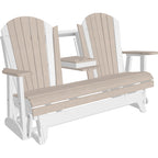 LuxCraft 5' Adirondack Glider (5APG) - 5APGBIW 5' Adirondack Poly Glider (Birch & White)