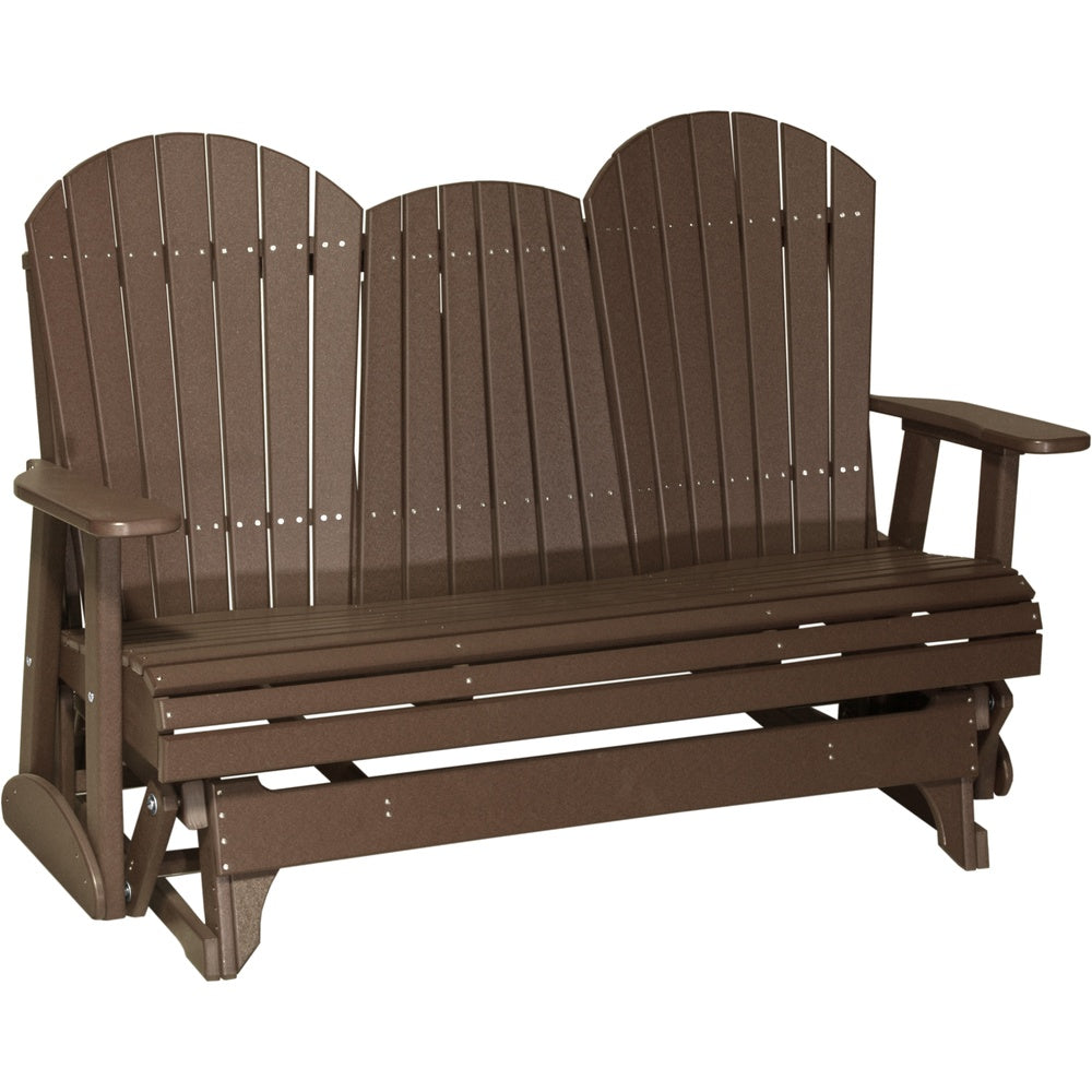 LuxCraft 5' Adirondack Glider (5APG) - 5APGCBR 5' Adirondack Poly Glider (Chestnut Brown) 2
