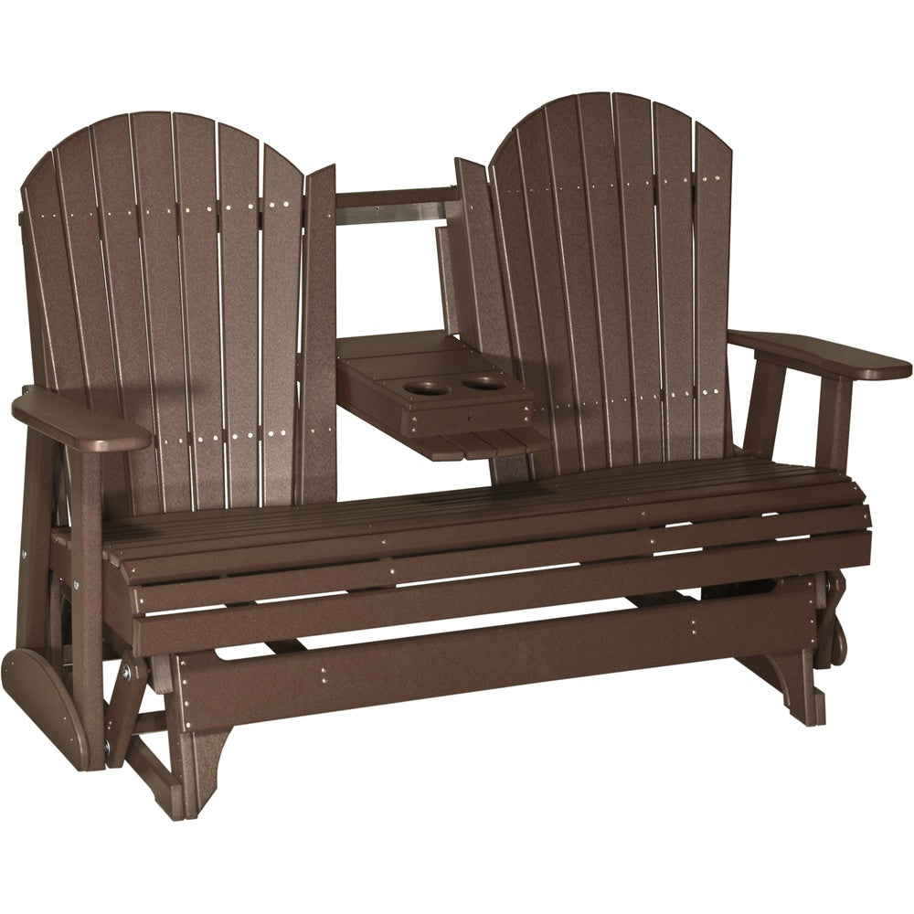 LuxCraft 5' Adirondack Glider (5APG) - 5APGCBR 5' Adirondack Poly Glider (Chestnut Brown)