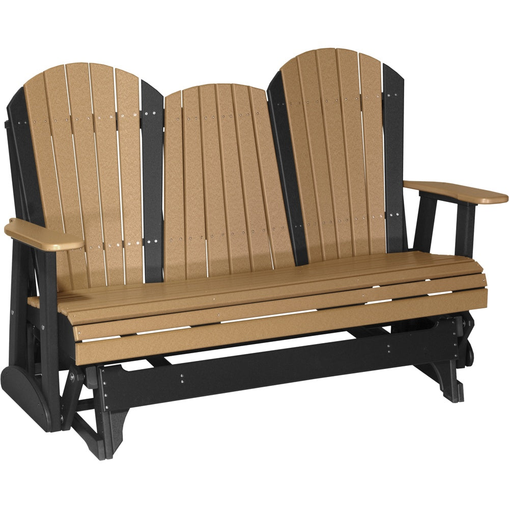 LuxCraft 5' Adirondack Glider (5APG) - 5APGCB 5' Adirondack Poly Glider (Cedar & Black) 2