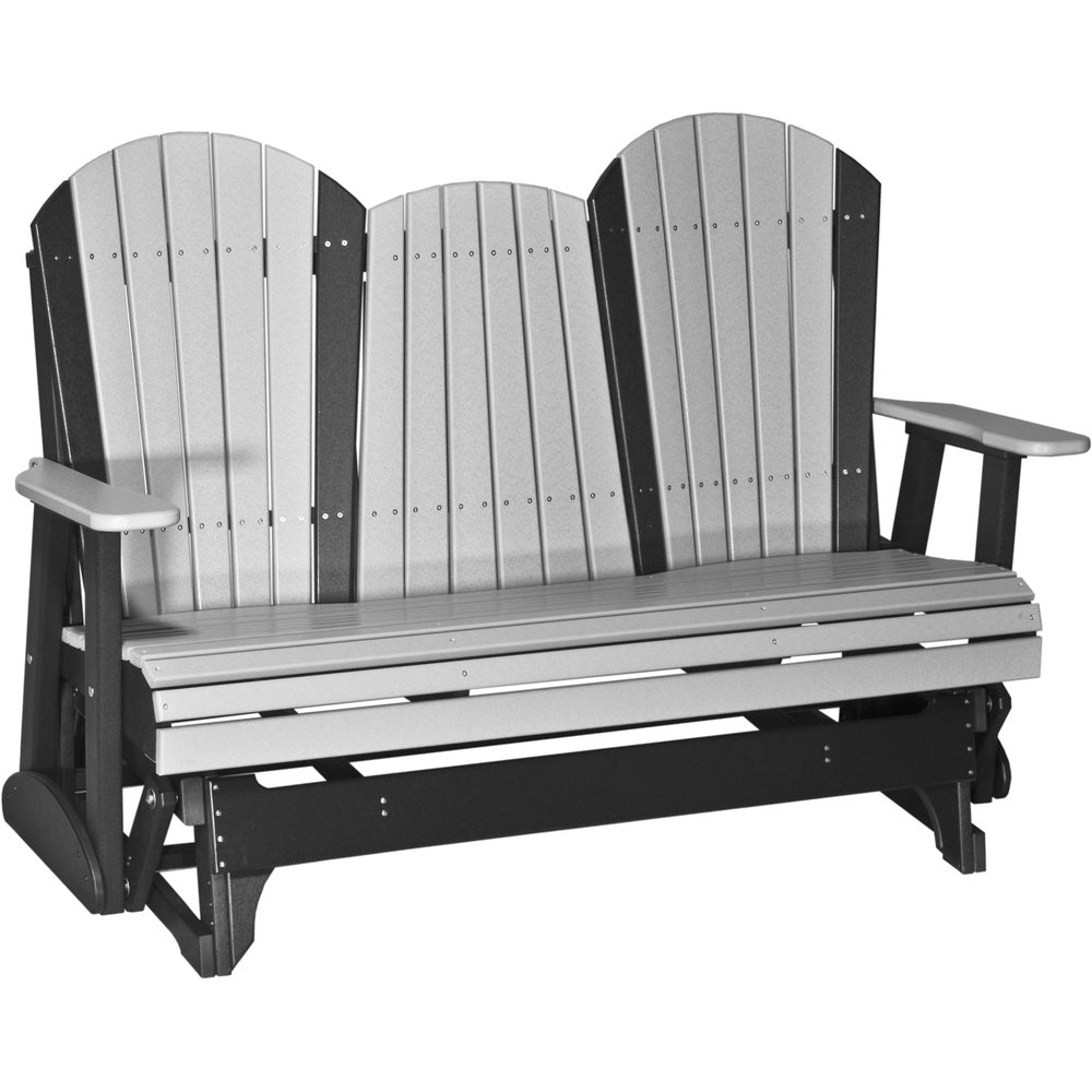 LuxCraft 5' Adirondack Glider (5APG) - 5APGDGB 5' Adirondack Poly Glider (Dove Gray & Black) 2