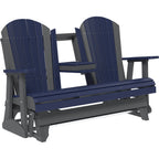 LuxCraft 5' Adirondack Glider (5APG) - 5APGPBS 5' Adirondack Poly Glider (Patriot Blue & Slate)