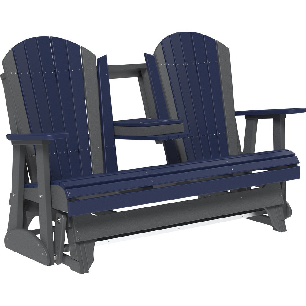 LuxCraft 5' Adirondack Glider (5APG) - 5APGPBS 5' Adirondack Poly Glider (Patriot Blue & Slate)